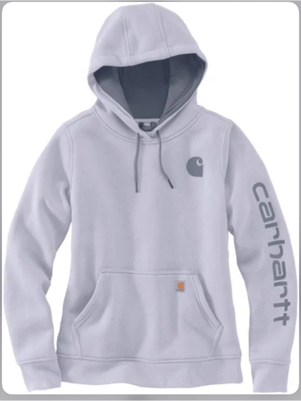 Carhartt Women’s Relaxed Fit Logo Sleeve Hoodie light purple/gray size XL -NWT